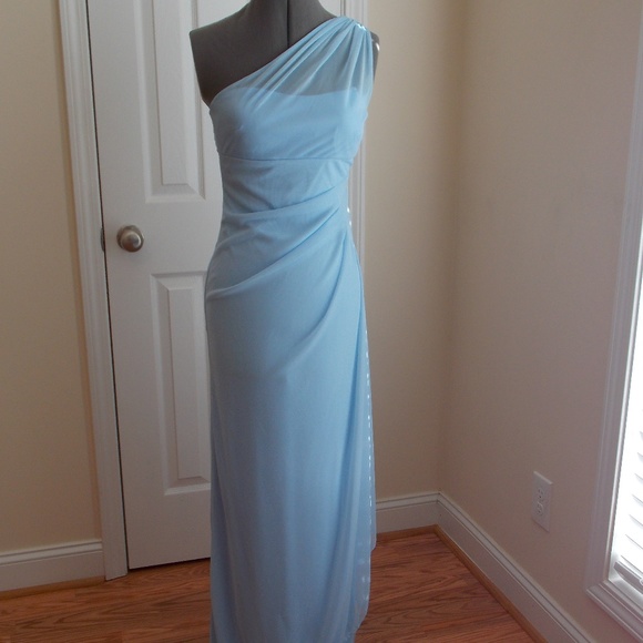 David's Bridal Dresses & Skirts - Davids bridal ice blue mesh spring dress 0 wedding